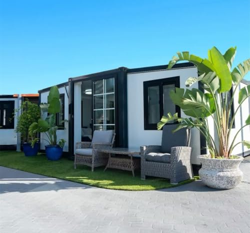 Casa prefabricada para Vivir, Casas móviles pequeñas de 37 m2/56 m2/74 m2 con dormitorios, Cocina y baño, Casas contenedor (37 m2)