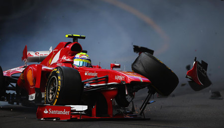 La rotura de un elemento de la suspensión causa el accidente de Felipe Massa