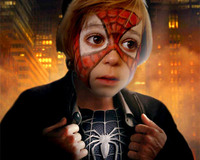 Maquillaje de cara de Spider-man