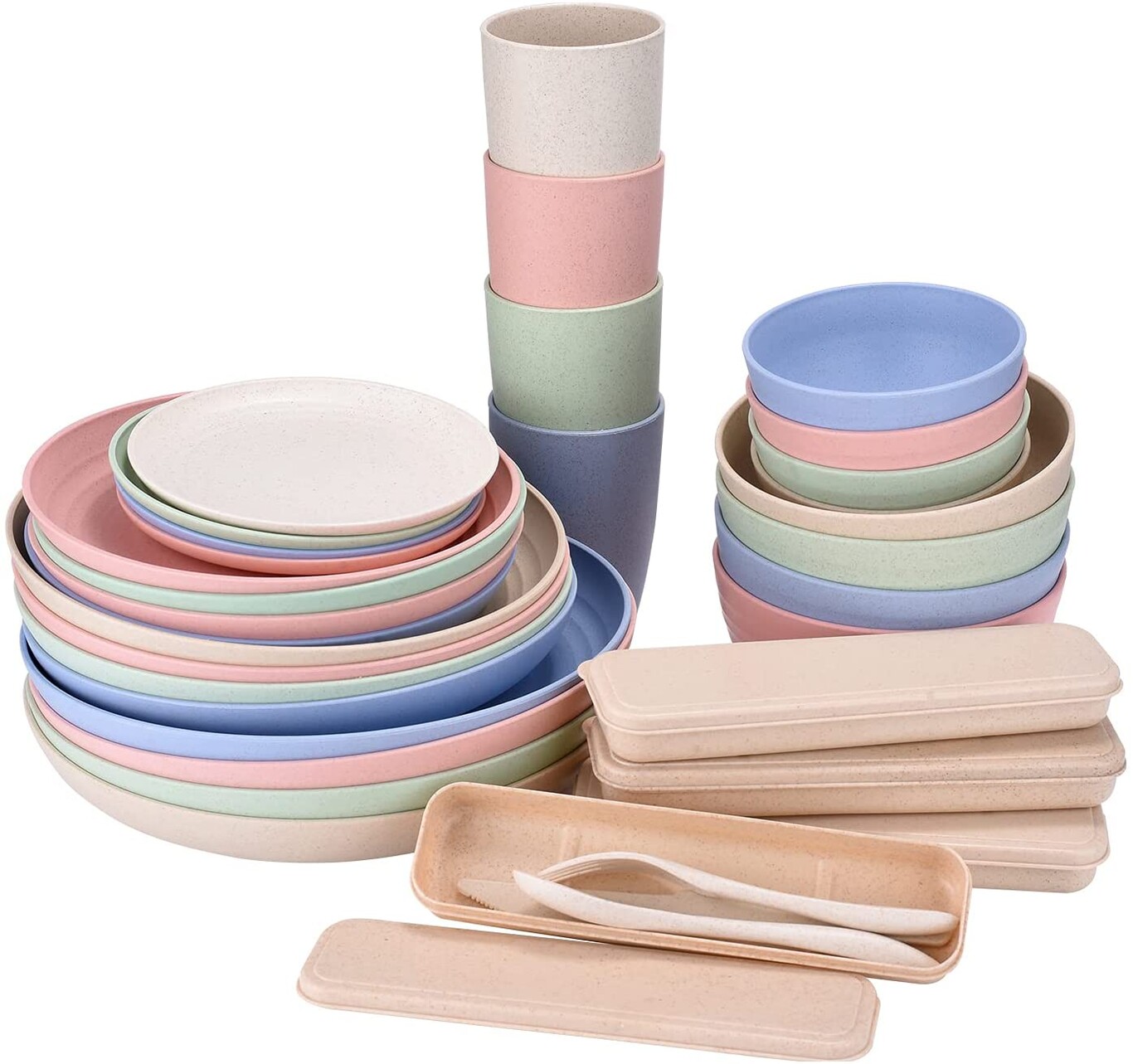 Seis juegos de vajillas montar un picnic improvisado, tan prácticas