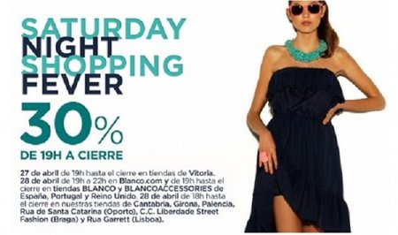 Paga un 30% menos en Blanco con tus compras hoy en la 'Saturday Night Shopping Fever'