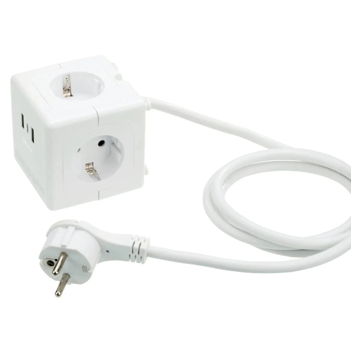 Regleta cubo de enchufes con tomas USB