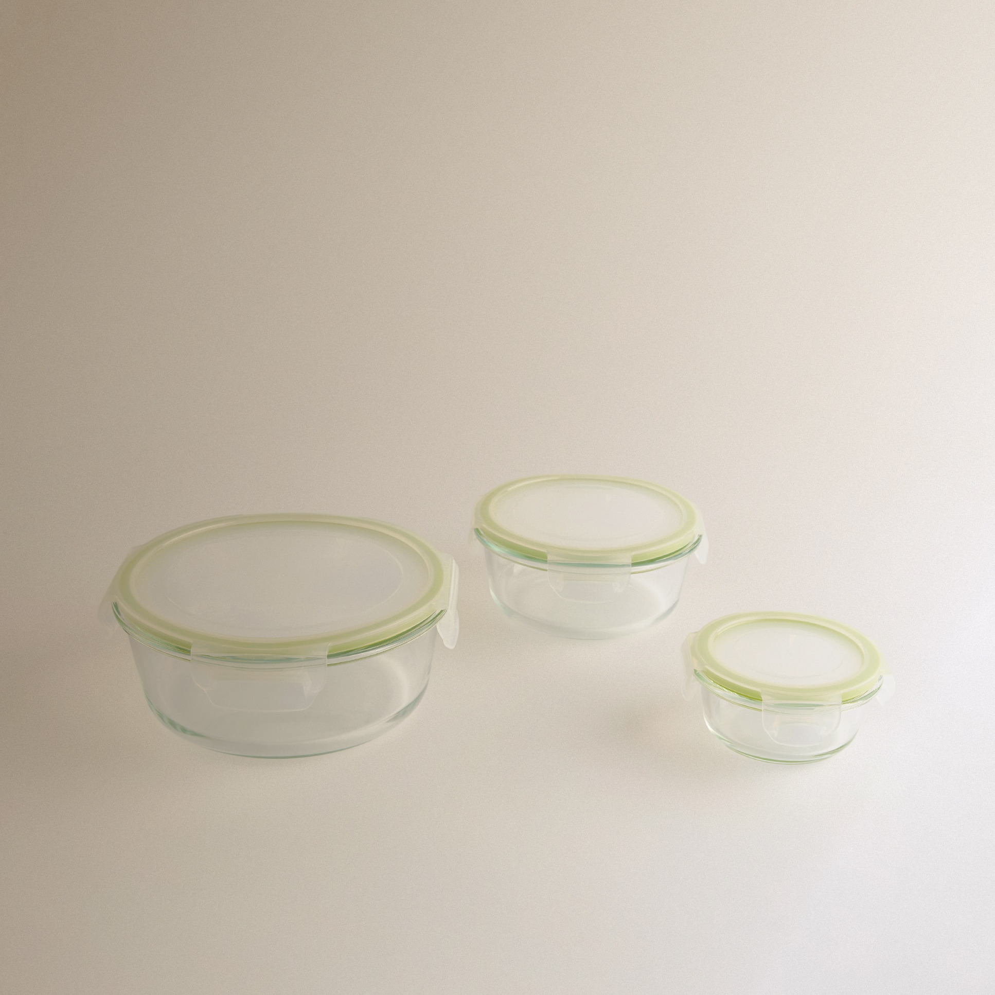 Set de 3 herméticos redondos vidrio borosilicato