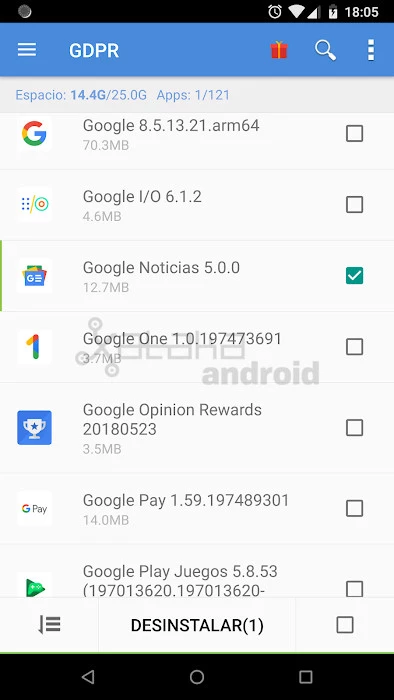 Google ニュースをアンインストールする