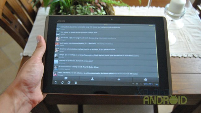 TweetDeck en un tablet Honeycomb