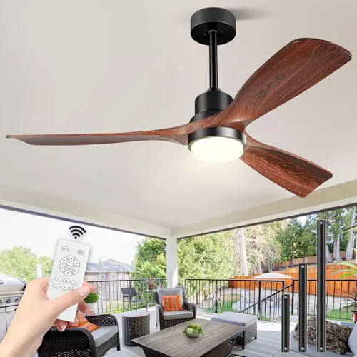 Ventilador de Techo con Luz y Mando a Distancia, con Lámpara Luz Led con Motor DC