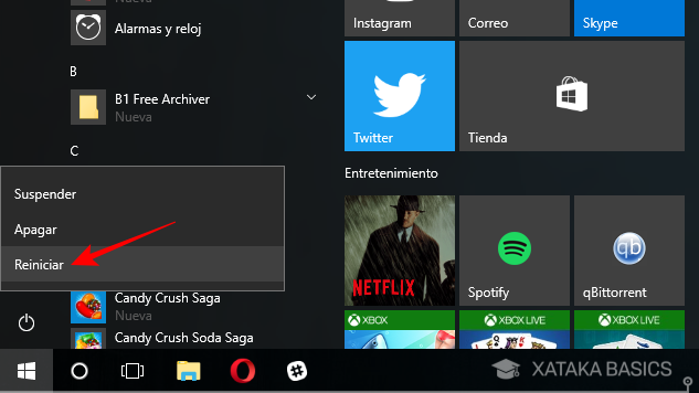 Reiniciar Windows 10