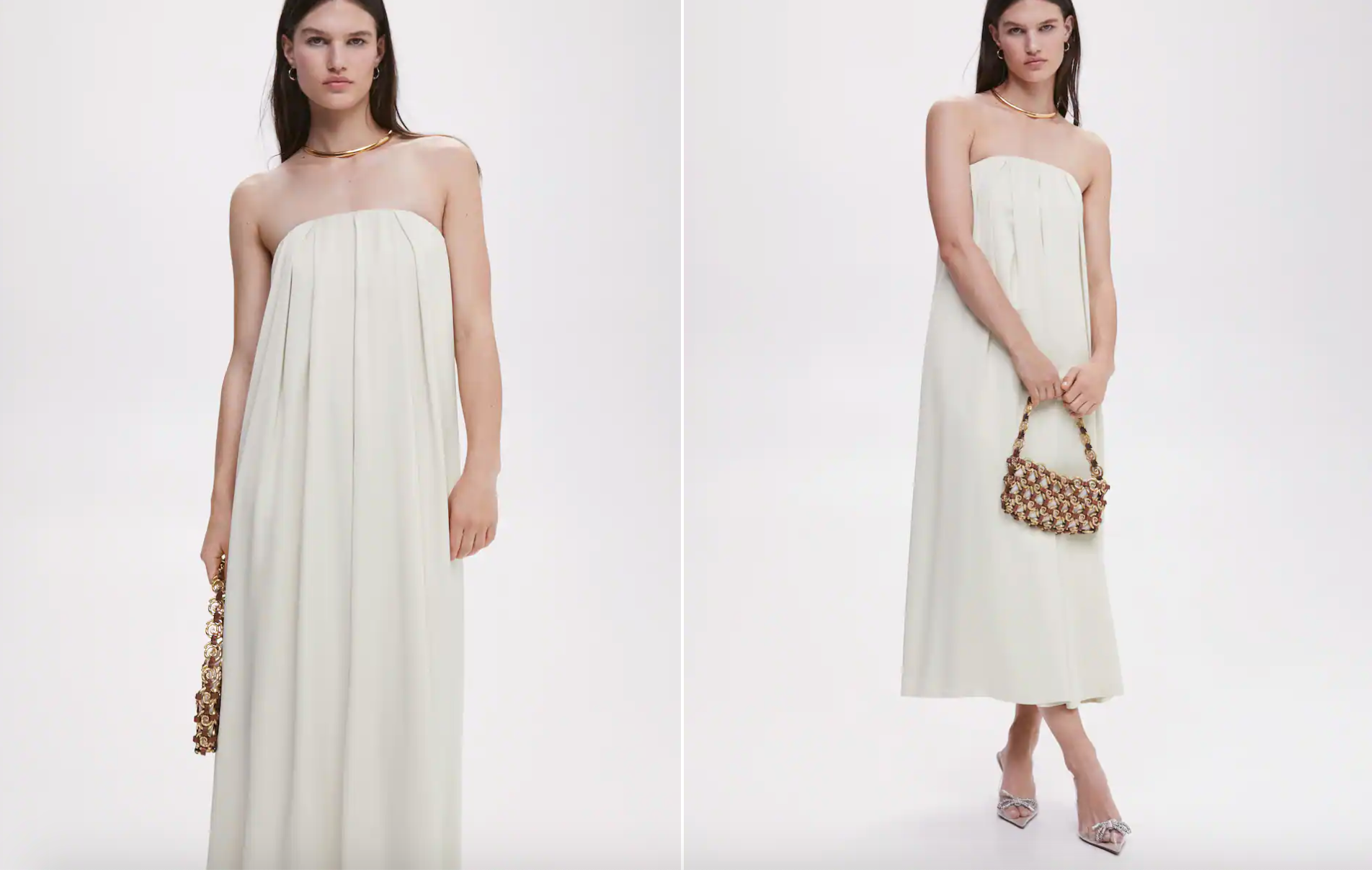 Vestido palabra de honor blanco