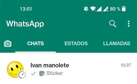 アーカイブ済みセクションのない WhatsApp