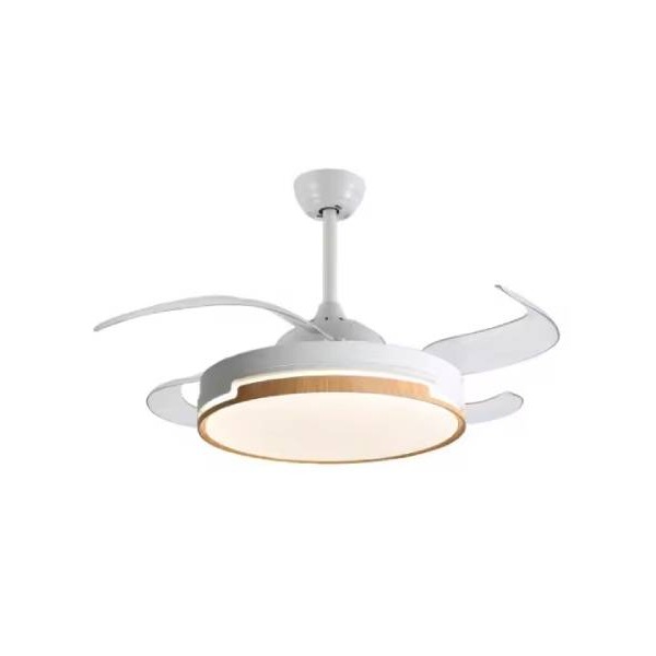 LedHogar NARVI Ventilador de techo color Blanco y Madera