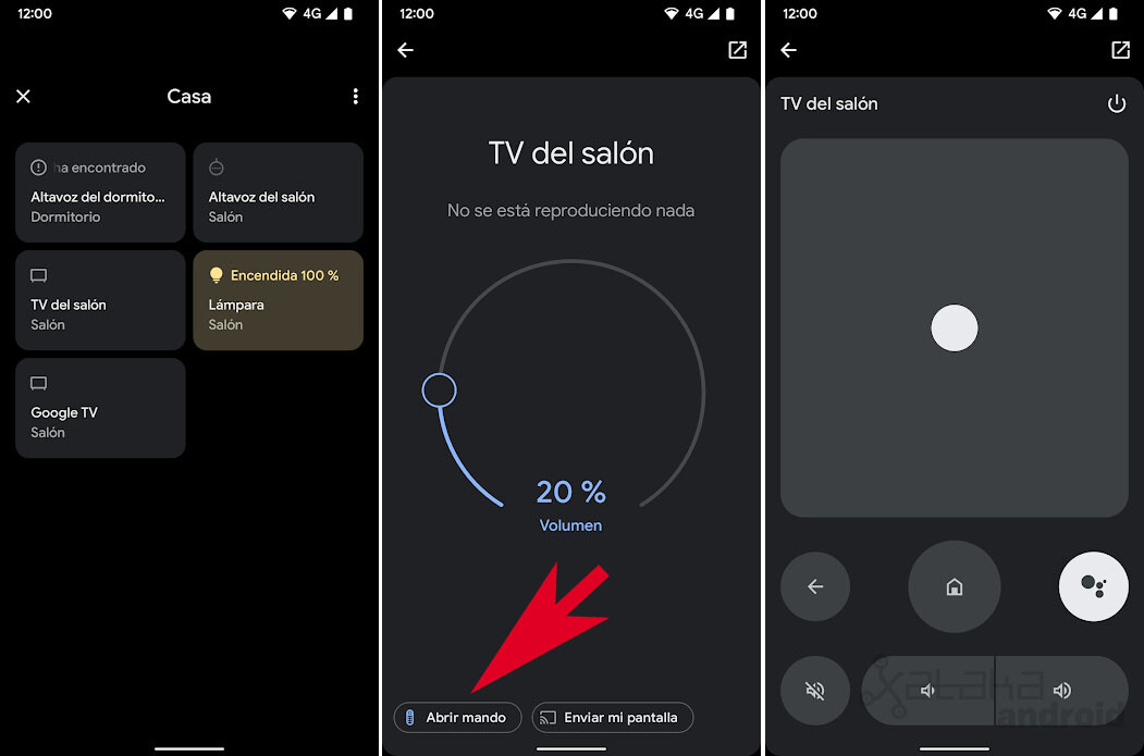 The Google Home app integrates a remote control to control your Google