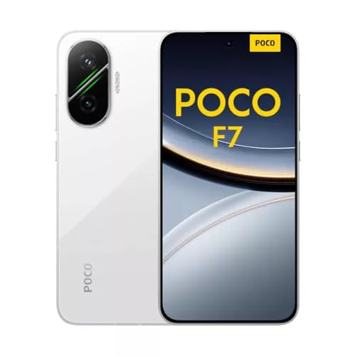 XIAOMI POCO F7 - Smartphone de 12+512GB, Cámara Sony de 50 MP con OIS, Pantalla AMOLED de 6,83'' 1.5K a 120Hz, Snapdragon 8s Gen 4, Hypercharge 90W, Cargador no Incluido, Blanco (Versión ES)