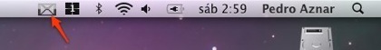 Icono de Gmail Notifier con el diseño de la nueva barra de menús de Leopard