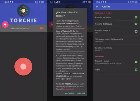 トーチ 懐中電灯の音量をオンにする