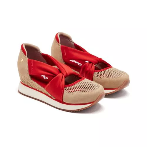 Zapatillas Abiertas Piel CUÑA Rafia Darlington