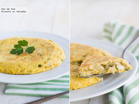 Tortilla de bacalao. Receta fácil