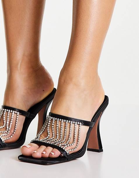 Sandalias negras con strass de Topshop