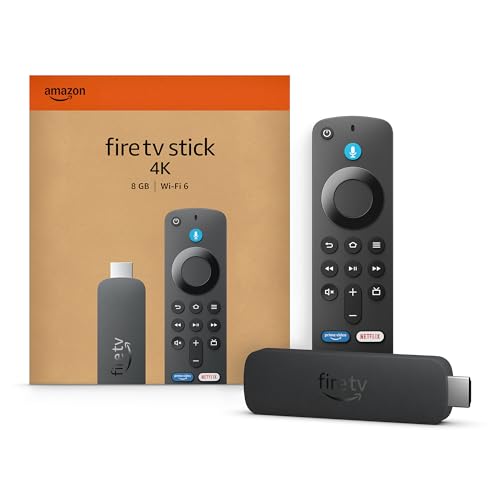Amazon Fire TV Stick 4K (modelo más reciente), compatible con Wi-Fi 6, Dolby Vision/Atmos