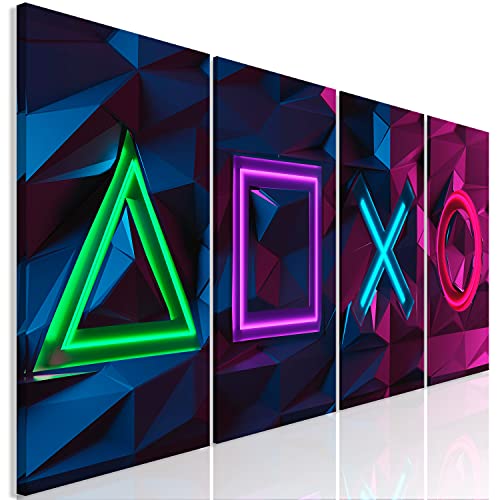 murando Cuadro en Lienzo Para jugadores 160x60 cm Impresión de 4 Piezas Material Tejido no Tejido Impresión Artística Imagen Gráfica Decoracion de Pared - 3D Efecto Gaming Play vistoso i-A-0195-b-i