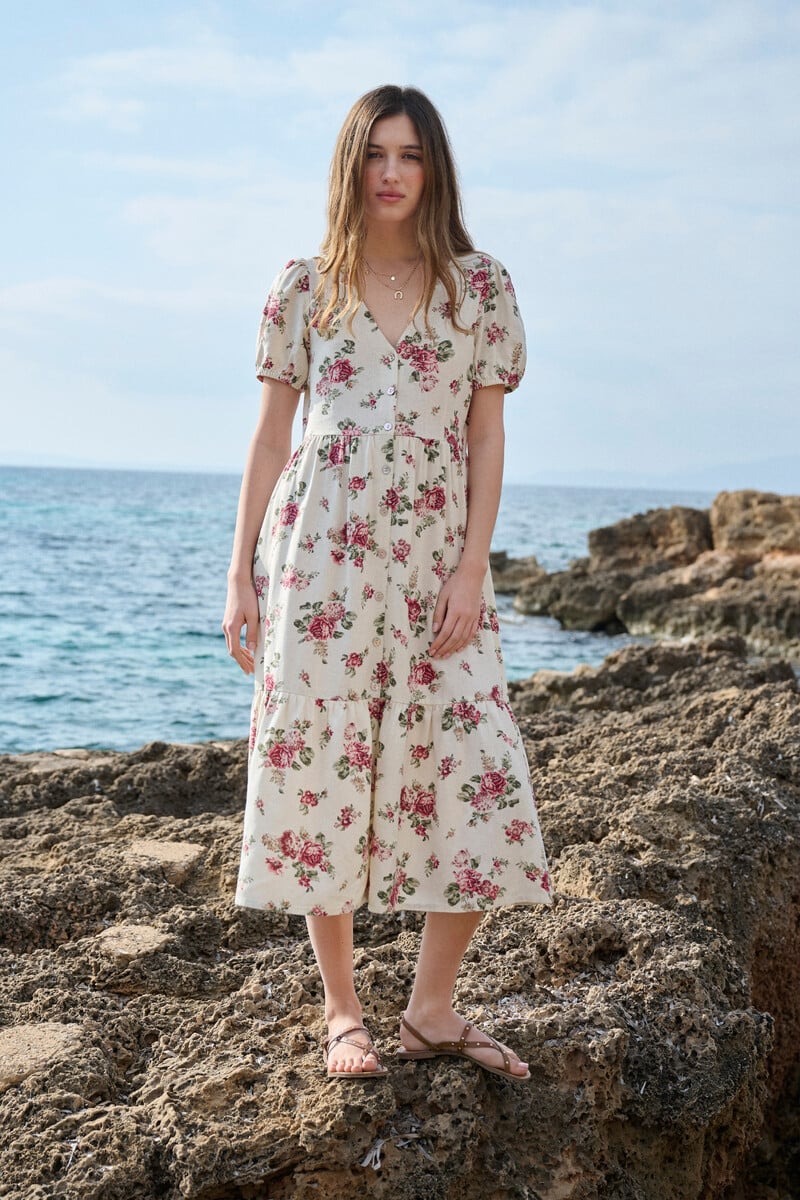 Vestido con estampado de flores