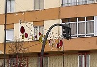 La navidad llega Valladolid, y lo hace tapando semáforos