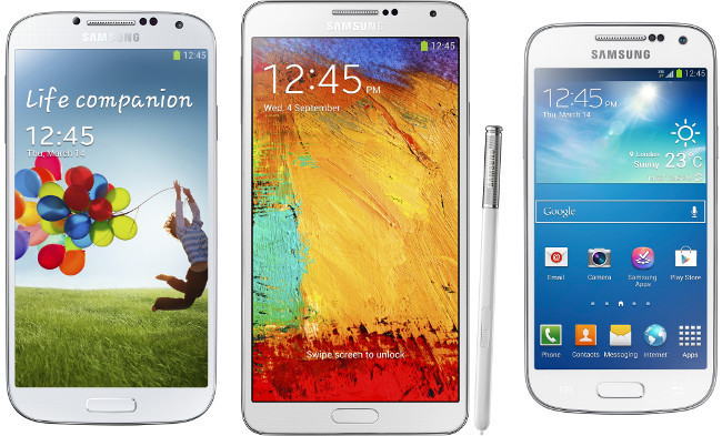 Samsung Galaxy S4, Samsung Galaxy Note 3 y Samsung Galaxy S4 mini