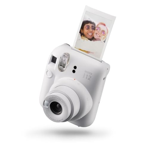 Instax Mini 12 Cámara instantánea, con autoexposición y Lente selfi incluida, Clay White