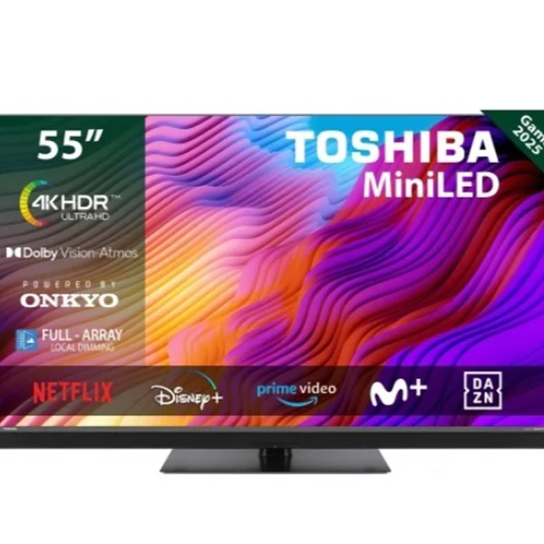 TV Toshiba 55MG8F63DG 55" (139 cm), MiniLED, 4K UHD, 60Hz, HLG, Smart TV, HDR10, Dolby Audio, Quantum Dot Colour