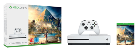Xbox One S de 500GB, con el juego Assassin's Creed Origins, por sólo 179 euros y envío gratis