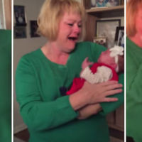 La enorme sorpresa de una abuela al ver a su nieta adoptada por primera vez