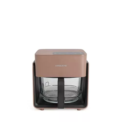 CREATE/AIR FRYER STUDIO CRYSTAL/Freidora sin aceite 4.2 L sin vaporizador de agua moca/Capacidad 5-6 raciones, 6 programas, bandeja de cristal, control de tiempo y tempertura, 1300W