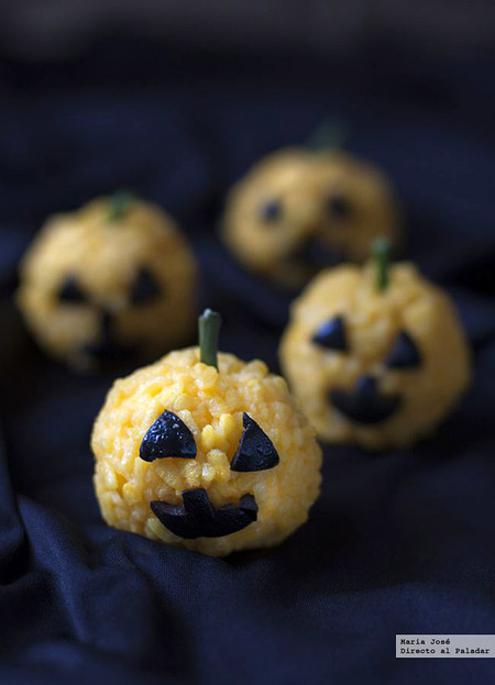 Calabacitas de arroz. Receta de Halloween