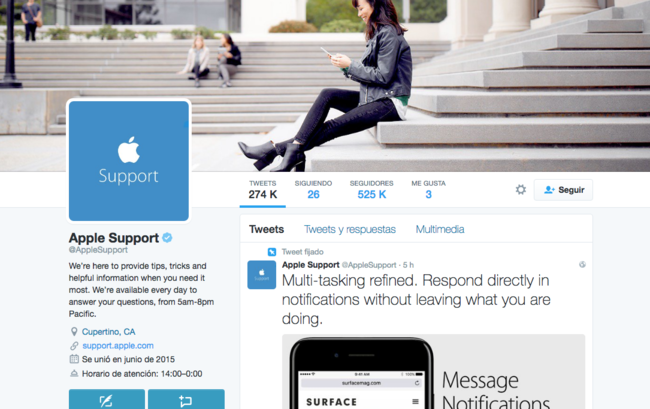 Apple Soporte Twitter