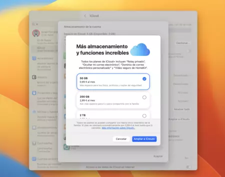 iCloud ストレージ プランのスクリーンショット