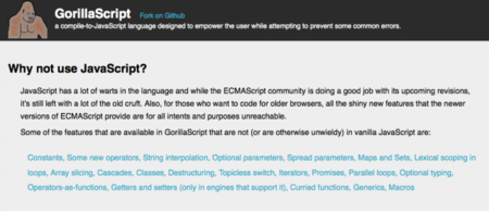 GorillaScript, un lenguaje con posibilidades para los que odian Javascript pero lo necesitan