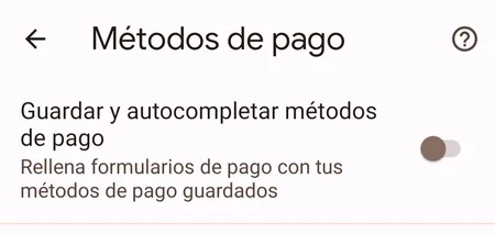 Desactivando el guardado de métodos de pago