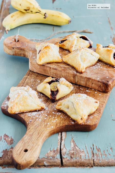 Hojaldres de plátano y Nutella. Receta