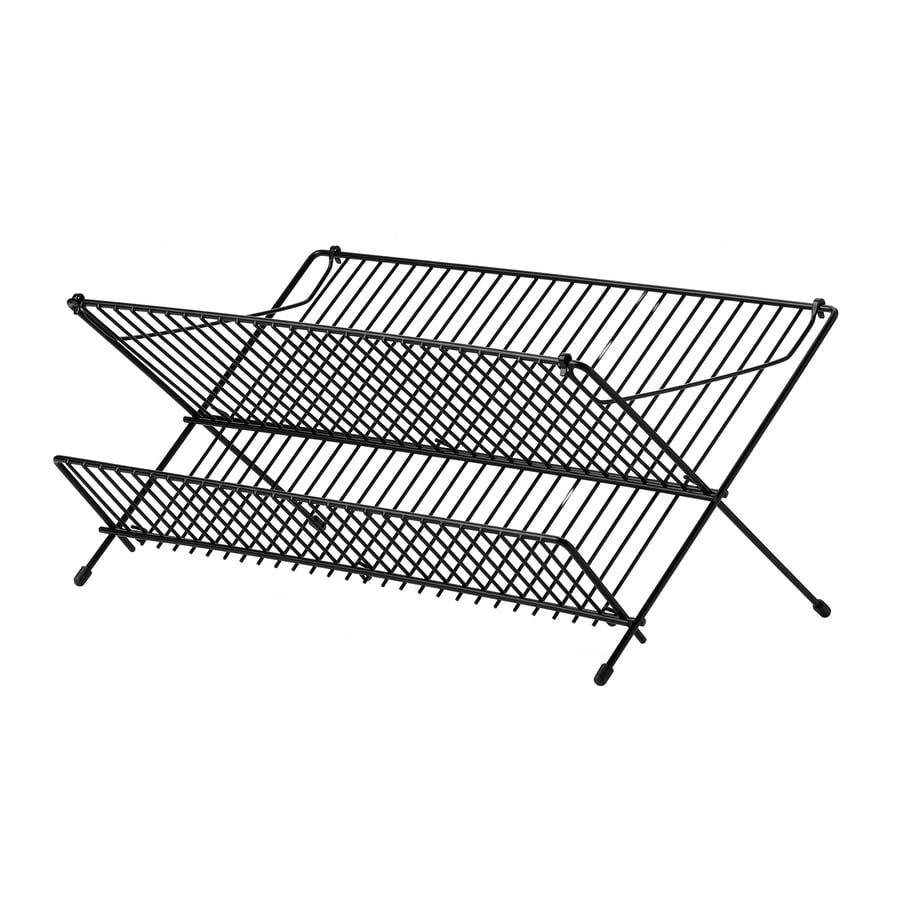 KVOT - Escurreplatos plegable, negro