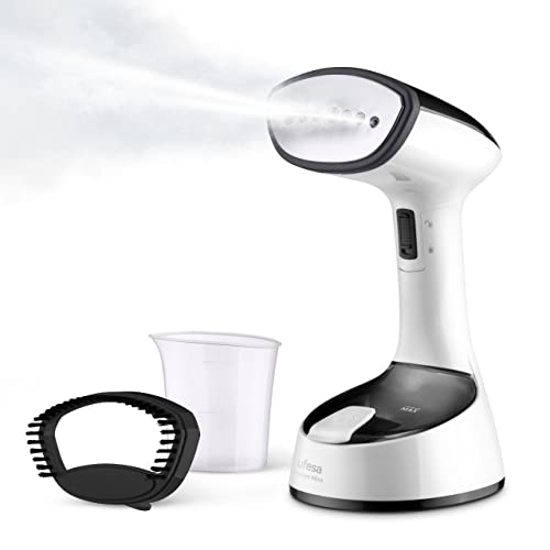 Ufesa Black Mist Plancha Vertical de Vapor Plegable, Viaje, 1470W, Elimina Arrugas, Olores y Desinfecta, Con Cepillo para Tejidos Gruesos, Listo en 25s, Depósito 150 ml