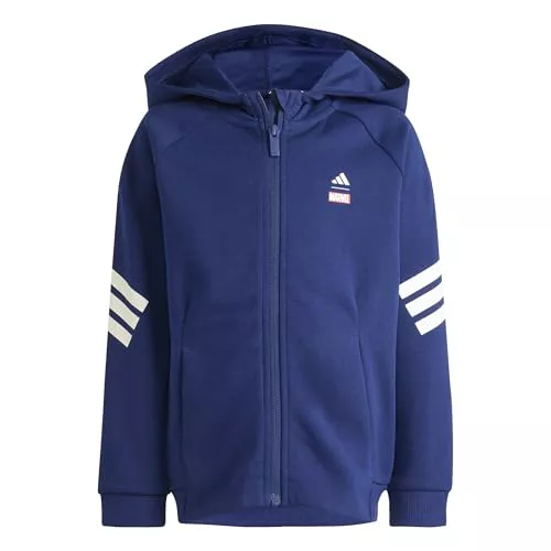 adidas Unisex - Bambini e Ragazzi Marvel Spider-Man Track Top, Dark Blue/Off White, 7-8 Years