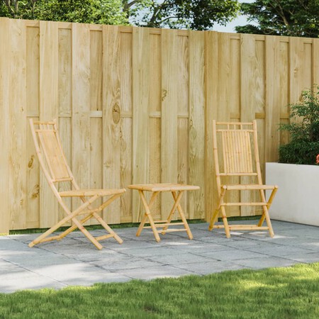 Media2 uds Sillas de jardín | Silla de exterior | Sillon plegables bambú 46x66x99 cm CFW53126