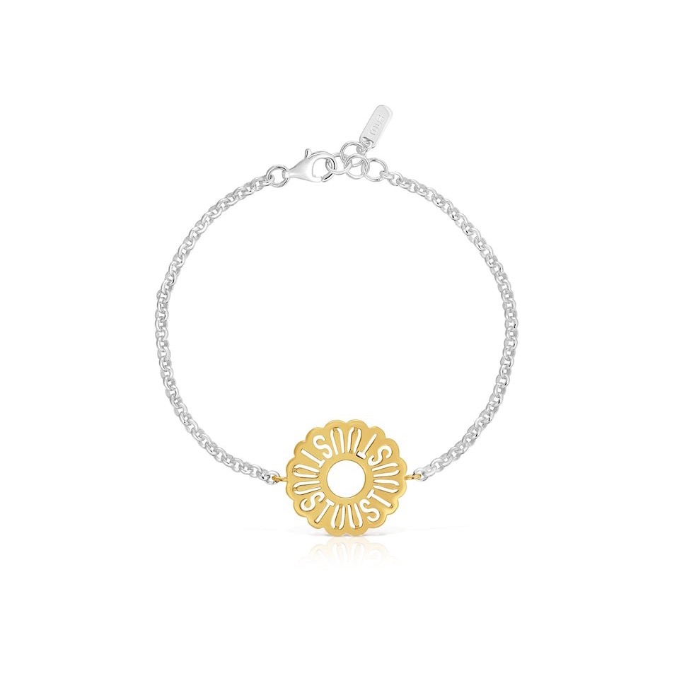 Pulsera de plata Miranda con cadena bicolor