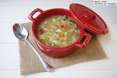 Sopa con verduras. Receta