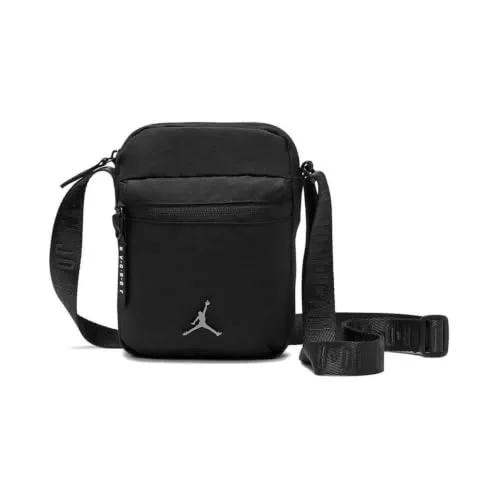 Jordan Airborne Festival Bag (Big Kids) Negro Talla única, Negro Plata