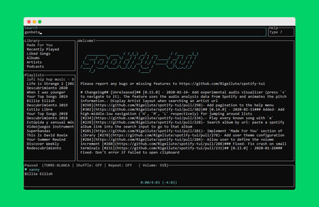 Alguien ha creado un cliente de Spotify para la terminal de Linux, Windows o macOS, y es una maravilla