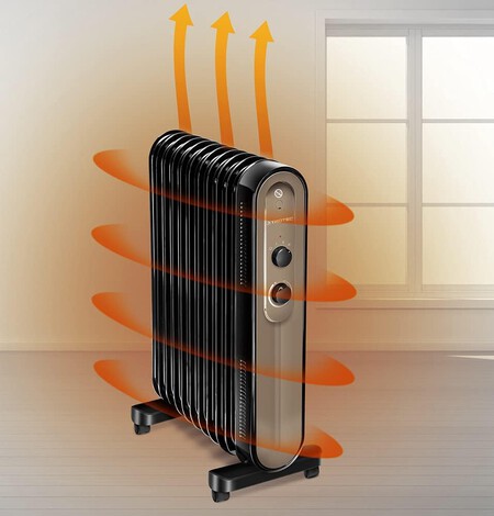 Radiador de aceite TROTEC TRH 24 E - Radiador eléctrico de 2.200 W con 11 aletas, 3 ajustes de calor, termostato de ajuste continuo y función de desconexión...