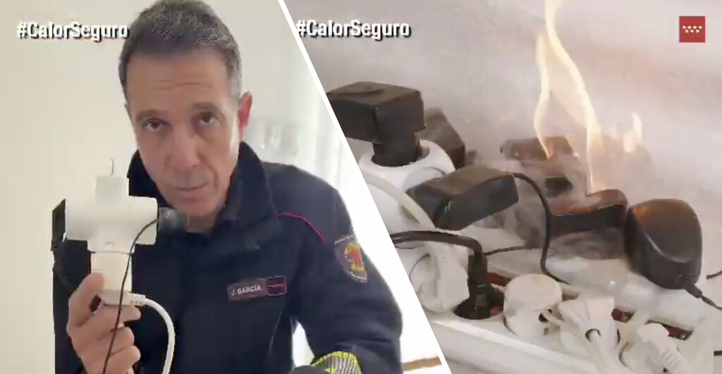 Los bomberos de Madrid alertan: nunca hay que sobrepasar esta cifra al enchufar aparatos en la regleta