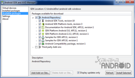 Usando el SDK: dispositivos virtuales y emulador