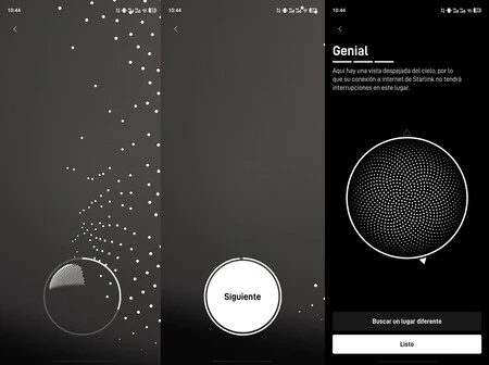 Rastreo del cielo con la app de Starlink