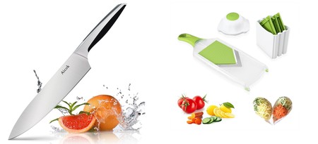 4 cupones de descuento para equipar nuestra cocina en Amazon: cuchillos, guantes de cocina, bandejas y mandolinas